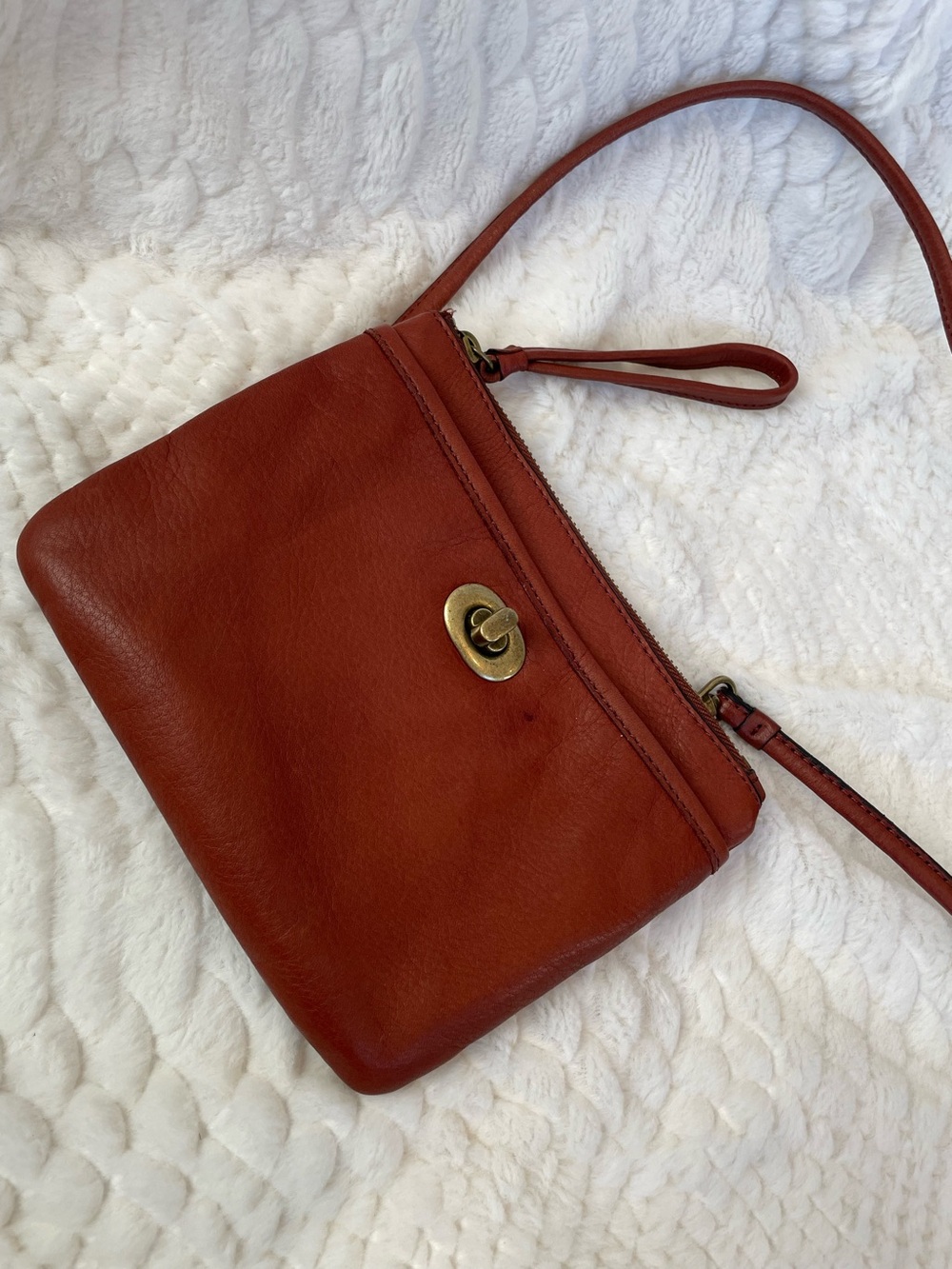 Margot New York Brown Leather Crossbody Bag Convertible Belt Bag